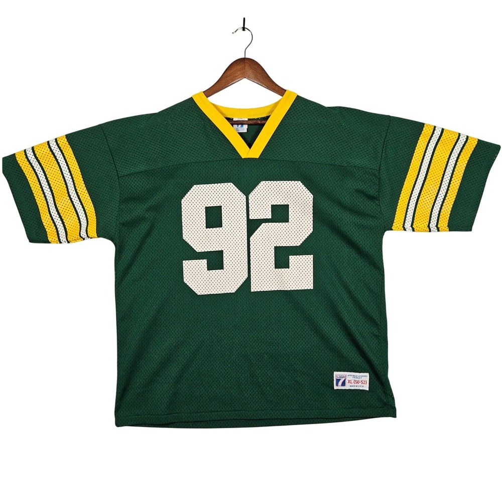 Vintage Logo 7 Men's XL Green Jersey Reggie White 92 Green Bay Packers NFL USA